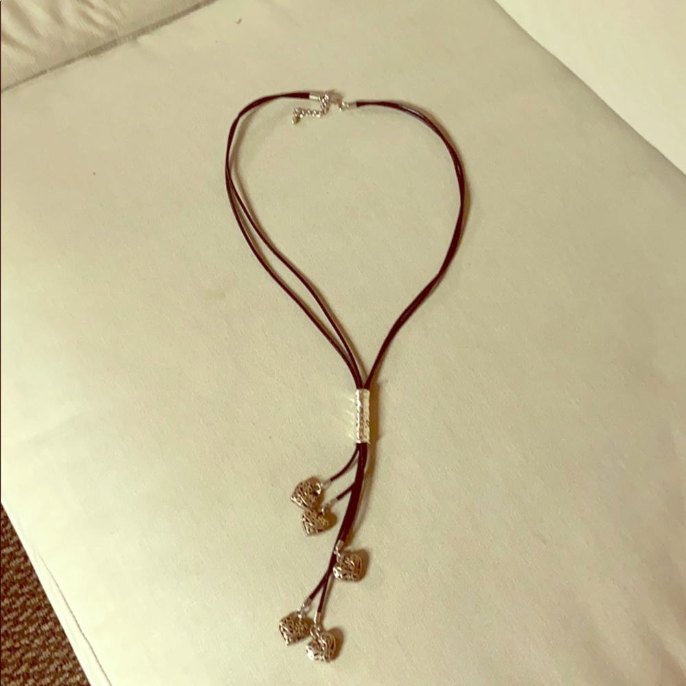 Leather and silver necklace